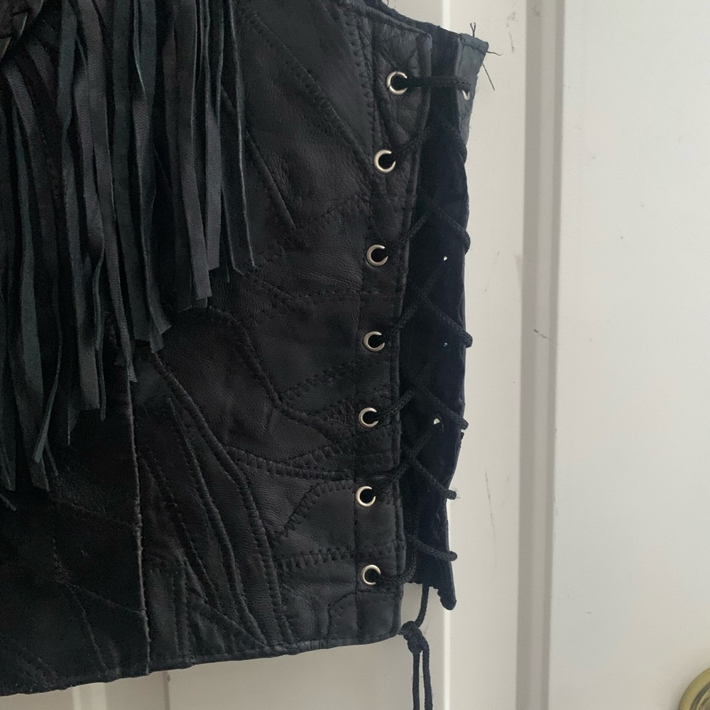Genuine Leather Women's Fringe Vest - Picture 9 of 15